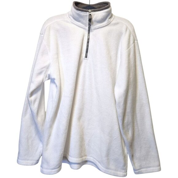 Champs Sports Y2K White Fleece Quarter-Zip Pullover Large Oversized - Picture 2 of 11